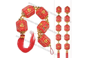 Chinese New Year Decorations Lunar Spring Festival Ornaments Hanging Mascot Long Red Lantern Wall Decoration String