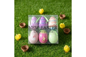 Shunyuan 7cm 6-piece Combination Pack High-quality Reusable Foam Battery Operated Flashing Easter Eggs Gift Box Wholesale