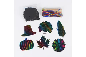Thanksgiving Day Scratch Paper Set Crafts Black Scratch Off Paper Gifts Decoration
