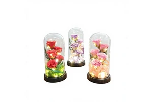 Eternal Flower Rose Bouquet Glass Cover Soap Lantern Warm Lamp Valentine's Day Mother's Day Birthday Christmas Gift Wholesale