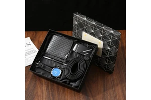 Light Luxury Business Gift Set for Father's Day-Cross-border Tiandi Quartz Watch Leather Belt & Wallet Set (Model M2897)