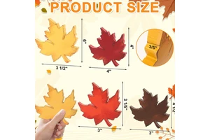 Thanksgiving Wooden Maple Leaf Figurine Set of 4 Pieces Craft Party Atmosphere Table Decoration Item