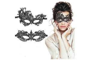 Black Queen Lace Mask Embroidery Appliques Party Carnival Mask Woman Wedding Halloween Masquerade Mask