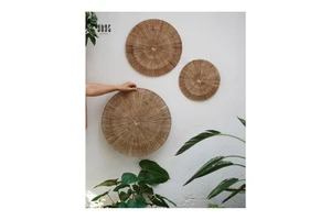 Wholesales Set of 3 Wall Decor Jute Wall Decor Diameter 70 60 45cm| Round Wall Decorations for Livingroom, Bedroom, Kitchen