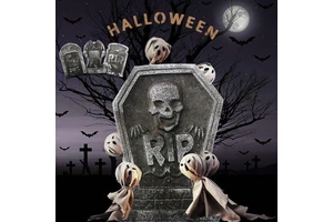 Halloween Merchandise Foam Tombstone Halloween Party Backdrop Decoration Skeleton Pattern Wholesale