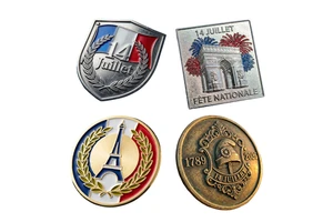 Commemorative French National Day Metal Badge Bastille Day Hard Enamel Pin Custom Logo Soft Enamel Lapel Pin Bulk Supplier