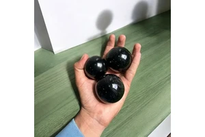 Cambay Art High-quality Fashion Trend Natural Black Obsidian Sphere Crystal Polished Healing Gemstones Fengshui Mascot New Year