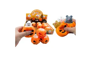 Halloween New Style Night Market Best-Selling Funny Pumpkin Head Squeeze Release Ball Toy Ghost Stress-Relief Toy 7-14 Years