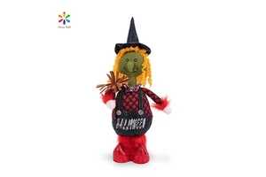 Susangifts Factory Halloween Ghosts Goblin Red Clothes and Yellow Hair Witch Standing Indoor Home and Shop Party Decoration