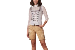 Women Oktoberfest Lederhosen Outfit German October Festival Costume Authentic Lederhosen Ladies Octoberfest Damen Light Brown