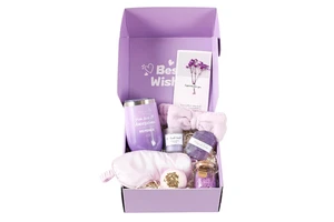 2026 Purple Luxury Gift Sets Valentine's Day for Women - Mother's Day Self Care Spa Gift Box With Tumbler Candle