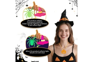 Hot Sale Halloween Beaded Necklaces Halloween Pumpkin Ghost Bats Necklaces for Halloween Party Decorations Glow in the Dark
