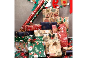 High Quality Christmas Wrapping Paper Kids Gift Floral Design, Custom Holiday Gift Wrap Sheets/Rolls
