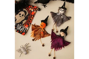 Creative Halloween Ghost Witch Pumpkin Skeleton Cat Bell Pendant Bar Horror Haunted House Ornaments Promotional Toys