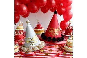 Cross-border Ins-style Cone Birthday Hat High-end Children's Adults' Party Supplies Gold Foil Glitter Powder