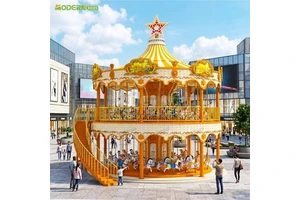Double-Decker Carousel 38 Seats Merry Go Round Carrusel Fairground Attraction Fun Fair Carnival Ride