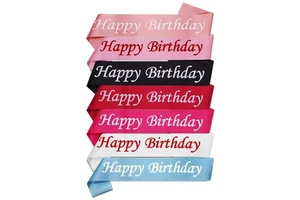 Party Supplies Satin Happy Birthday Sash Letter Belt for Birthday Party Accessory Kids Adults Sashes Party Decoration
