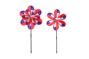 Chile National Flag Double-decker Windmill - Large Patriotic Wind Spinner For Garden Decor, Festival & Outdoor Promotional Gifts