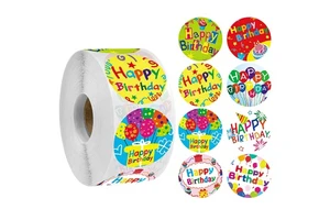 In Stock Wholesale 500 Pcs Children Cartoon Happy Birthday Stickers Cute Birthday Party Decoration Stickers