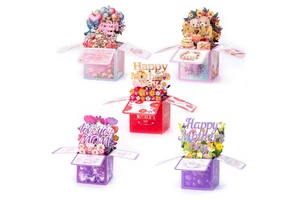 Happy Mother's Day 3D Pop up Surprise Box Paper Gift Card with Envelope Set for Mothers Day Love Mom Party Decor