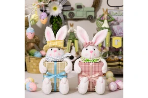 Haube Creative Easter Decorations Cartoon Bunny Cloth Dolls for Easter Arrangement and Gift Box Ornaments