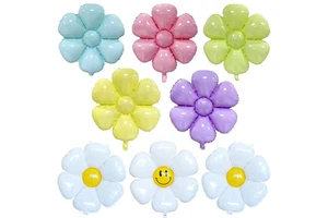 Small Macaron Color Aluminum Film Balloon Children's Birthday Party Decoration Flower Shape Foil Balloon