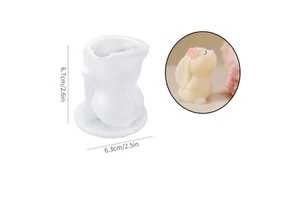 1pc Love for 3D Cat-shaped Candle Silicone Mold with Flower Accessory Easter Plaster & Resin Casting Home Decoration Craft Tool