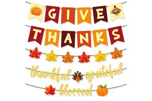 2025 Customizable Wholesale Thanksgiving Flag Holiday Party Decoration Turkey Pumpkin Harvest Festival Paper Banner