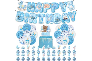 Blue Baby Boys Birthday Party Decoration Ballet Princess Set Party Dessert Table Decoration Children's Party Balloon Set