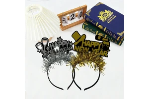 Hot-selling Happy New Year Letters Tassel Headband Carnival Photo Props for Birthday Party & Holiday Event Decorations