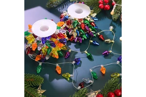 5M/roll Eco-Friendly Christmas Garland Colorful Fake Bulbs Fairy Light String DIY Xmas Tree Ornaments Dollhouse Decor Navidad