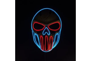 Rechargeable Halloween Scary Party Mask Cosplay LED Costume Accessory Festive Party Supplies