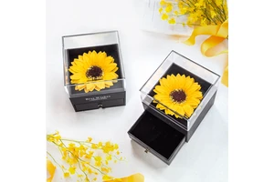 Mothers Day Gifts Simulated Flower Sunflower Gift Box With Necklace for Mother Day Birthday Valentines Anniversary Gift