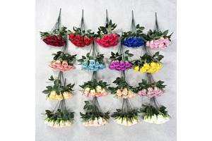 Valentines Day Accessories Best Selling Home Decor Items Artificial 12 Head Rose Bouquet