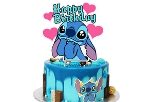 Lilo and Stitch Cake Toppers Children's Happy Birthday Party Cake Decorations for Kid Birthday Baby Shower Stitch Party Supplies
