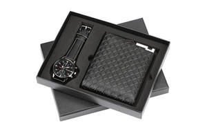 Men's Gift Set Exquisite Packaging Cooperated Watch Wallet Set Customized PU Leather Wallet Father's Day Gift for Daily Use