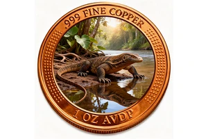 Manufacturer Custom One Ounce Commemorative Coin 999 Fine Copper High Relief UV Print Center Animal Theme