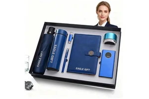 Custom Logo Luxury Business Gift Set with Metal Pen and Thermos Cup