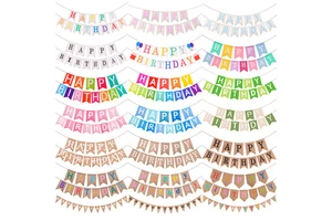 Factory Wholesale Happy Birthday Fishtail Flag New English Letters Children Adult Party Decoration Flower Balloons Accessories