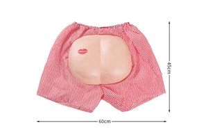 2025 New Halloween Innovate Funny Dress up Spoof Beach Ass Loaded Shorts with Bare Butt Masquerade Funny Party Props