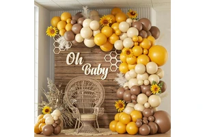 Wholesale Bee Colorful Baby Shower Yellow Brown Clusters Kit Garland Birthday Decoration Set Latex Inflatable Party Balloon Arch