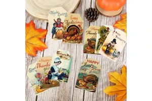 Retro Turkey Hangers Gift Bags Tags Pendants Thanksgiving Decoration Props and Party Supplies for Table Decorations