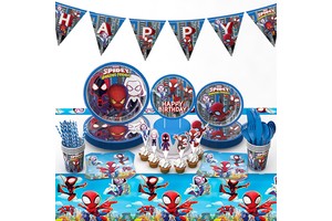 Best-selling Cartoon Party Paper Plates And Cups For Children's Birthday Disposable Party Supplies