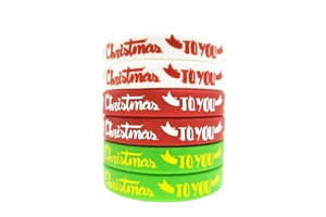 Hot Selling Silicone Wristband Merry Christmas Bracelet for Men Women Holiday Events