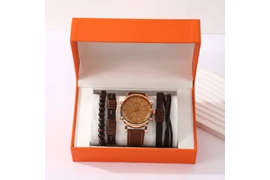 Wholesale Eco-friendly Modern Simple Men's Business Quartz Watch Bracelet Gift Set for Father's Day Stylish Businessman's