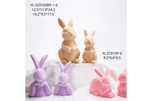 Coloful Handmade Ceramic Easter Rabbit Decoration Figurine Ornament Easter Ceramic Rabbit Crafts