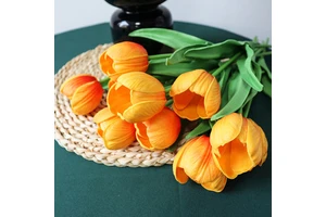 Wholesale PU Artificial Tulip Flowers Moisturizing Product Type for Festive Day Easter Christmas New Year Halloween