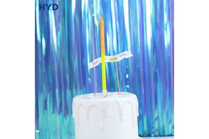 12cm*0.53cm Yellow Purple Gradient Glitter Taper Thin Handmade Smokeless Birthday Candles Wax ROMANCE Theme Customized New Year