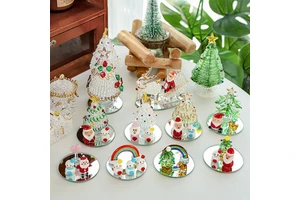 Chinese Factory Christmas Santa Claus And Snowman Glass Ornaments Lampworking Craft LONGXIN Brand For Car Decoration