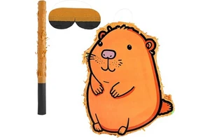 New Capybara Pinata Set Cardstock Cute Animal Blindfold Confetti for Adults & Kids Birthday Party Supplies Favors